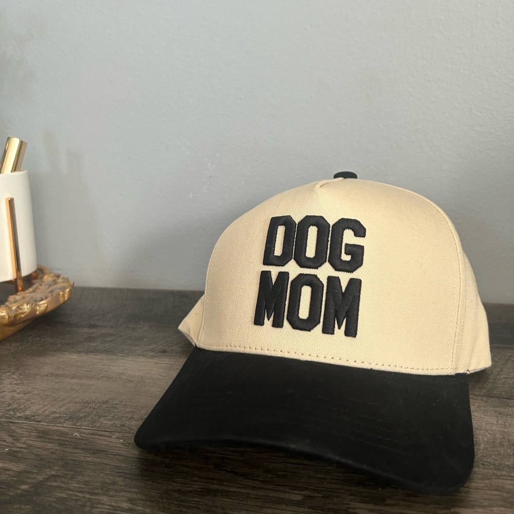 DOG MOM Puff Embroidered Trucker Hat - Picture 2 of 4